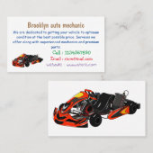 Kart racing cartoon afbeelding visitekaartje (Voorkant / Achterkant)