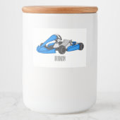 Kart racing cartoon afbeelding voedselcontainer etiket (Voorkant)