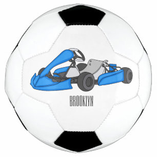 Kart racing cartoon afbeelding voetbal