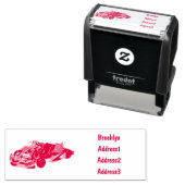 Kart racing cartoon afbeelding zelfinktende stempel (In situ)