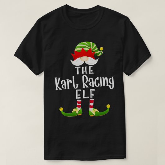 Kart Racing Elf Group Kerstmis Funny Pajama Partij T-shirt (Design voorkant)
