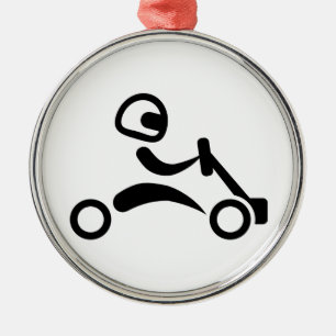 Kart racing metalen ornament