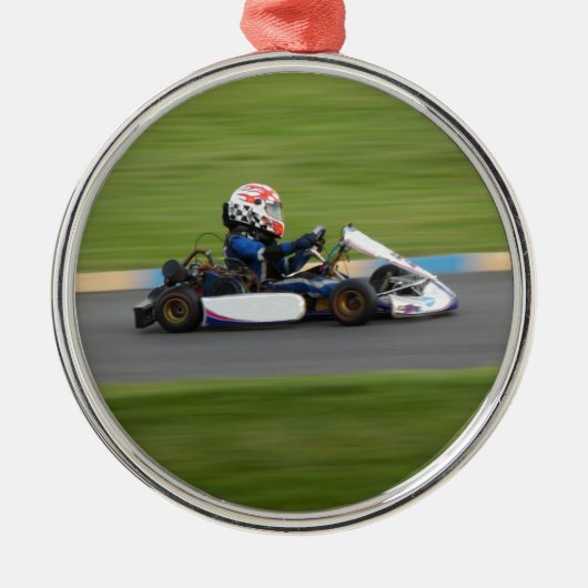 Kart Racing Metalen Ornament (Voorkant)