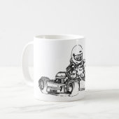 Kart Racing Pencil Sketch Koffiemok (Voorkant links)