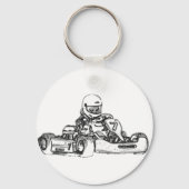 Kart Racing Pencil Sketch Sleutelhanger (Voorkant)