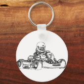 Kart Racing Pencil Sketch Sleutelhanger (Voorkant)