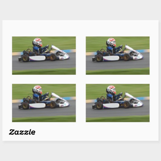 Kart Racing Rechthoekige Sticker (Vel)