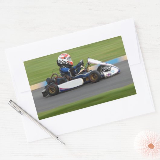 Kart Racing Rechthoekige Sticker (Envelop)