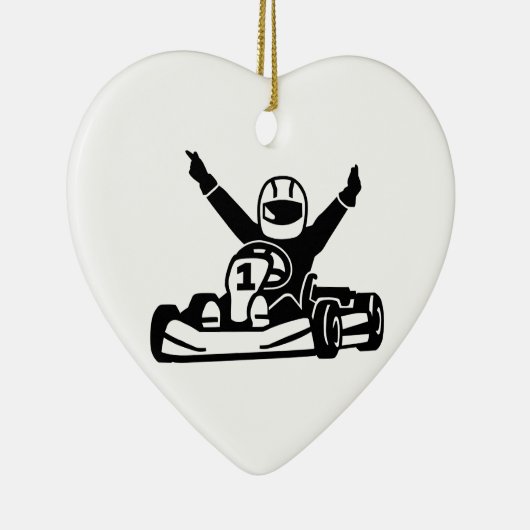 Kart racingkampioen keramisch ornament (Rechts)