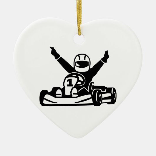 Kart racingkampioen keramisch ornament (Voorkant)