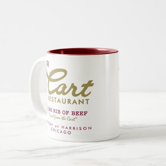 Kart Restaurant, Wabash and Harrison, Chicago, IL Tweekleurige Koffiemok (Voorkant links)