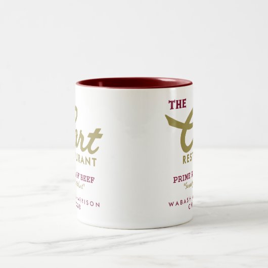 Kart Restaurant, Wabash and Harrison, Chicago, IL Tweekleurige Koffiemok (Center)