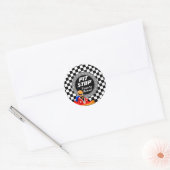 Kart-tijd om de ronde sticker weer te geven (Envelop)