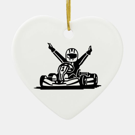 Kart winnaar keramisch ornament (Voorkant)