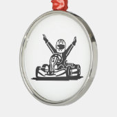 Kart winnaar metalen ornament (Links)