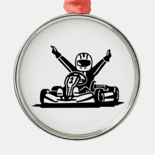 Kart winnaar metalen ornament