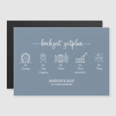 Kärtchen Zeitplan Hochzeit Dusty Blue 01 (Voorkant / Achterkant)
