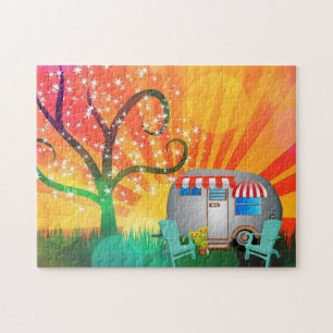 KARTCOLORFUL VOOR RETRO CAMPER LAND LEGPUZZEL