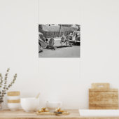 Kartcoureur, 1937. Oude foto Poster (Keuken)