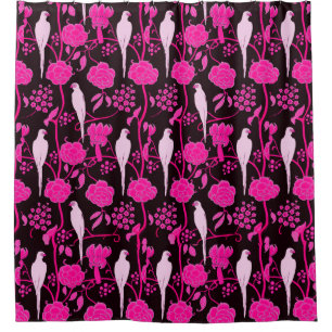 KARTDECO BLACK PINK FUCHSIA FLOWERS, WITTE DELEN DOUCHEGORDIJN