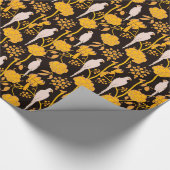 KARTDECO-GEEL, WITTE DELEN OP ZWART CADEAUPAPIER (Hoek)