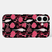 KARTDECO-roze STROMEN, WITTE DELEN OP ZWART Case-Mate iPhone Case (Achterkant (horizontaal))