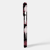 KARTDECO-roze STROMEN, WITTE DELEN OP ZWART Case-Mate iPhone Case (Achterkant / Links)