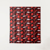 KARTDECO ZWARTE RODE STROMEN, WITTE DELEN WANDKLEED (Voorkant)