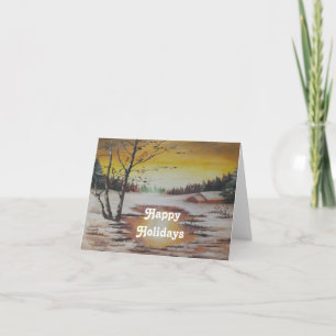 Karte Ann Hayes Winterse Landschap Prettig Kerstfe Feestdagen Kaart