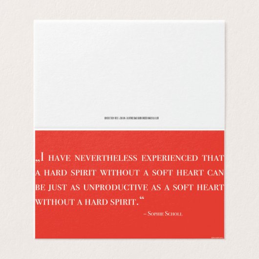 Karte – Card – Sophie Scholl – Quote – White Rose Kaart (Buitenkant ongevouwen)