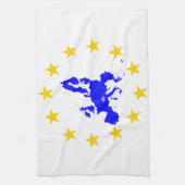 Karte der Europäischen Union mit Sternenkreis Theedoek (Verticaal)