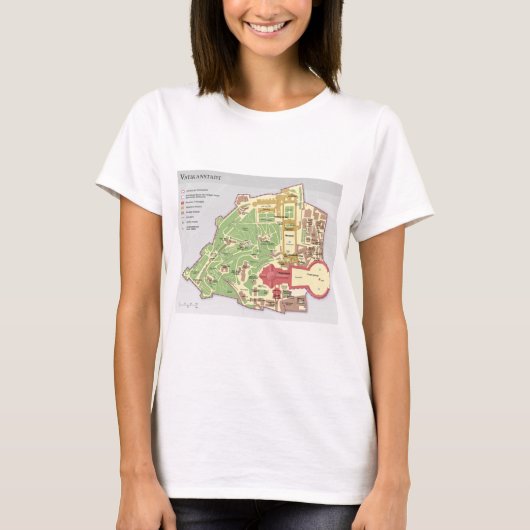 Karte der Vatikanstadt Vaticaanstad Diagram T-shirt (Voorkant)