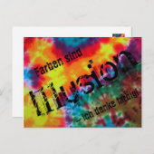 Karte, "Farben sind Illusion - ich denke farbig!" Briefkaart (Voorkant / Achterkant)