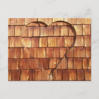 Karte Holz Herz Briefkaart