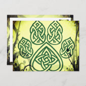 Karte, keltischer Knoten, Pfote, Hund Briefkaart (Voorkant / Achterkant)