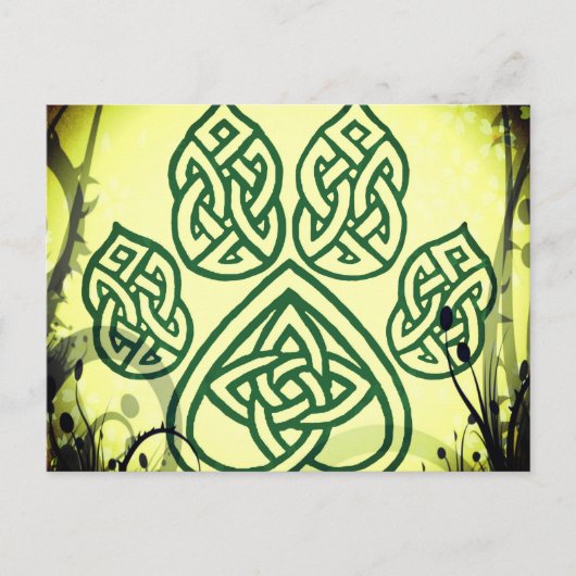Karte, keltischer Knoten, Pfote, Hund Briefkaart (Voorkant)