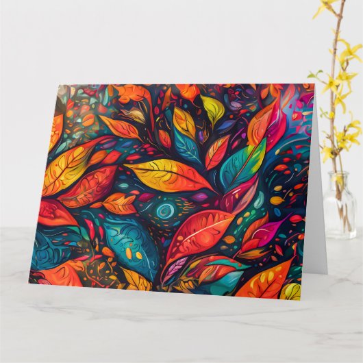 Karte mit Blättermotiv Kaart (Gele Bloem)