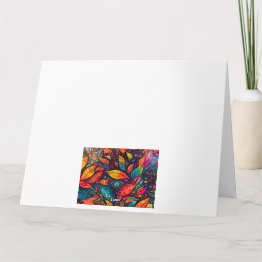 Karte mit Blättermotiv Kaart (Achterkant)