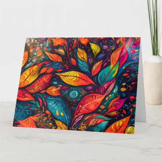 Karte mit Blättermotiv Kaart (Voorkant)