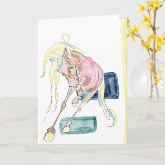 Karte mit Pferdemotiv, Geschenkkarte Kaart (Gele Bloem)