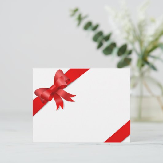 Karte Schleife rot Briefkaart (Staand voorkant)