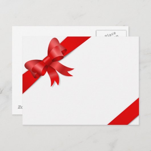 Karte Schleife rot Briefkaart (Voorkant / Achterkant)