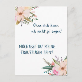 Karte - Willst du meine Trauzeugin sein Briefkaart