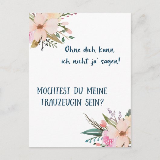 Karte - Willst du meine Trauzeugin sein Briefkaart (Voorkant)