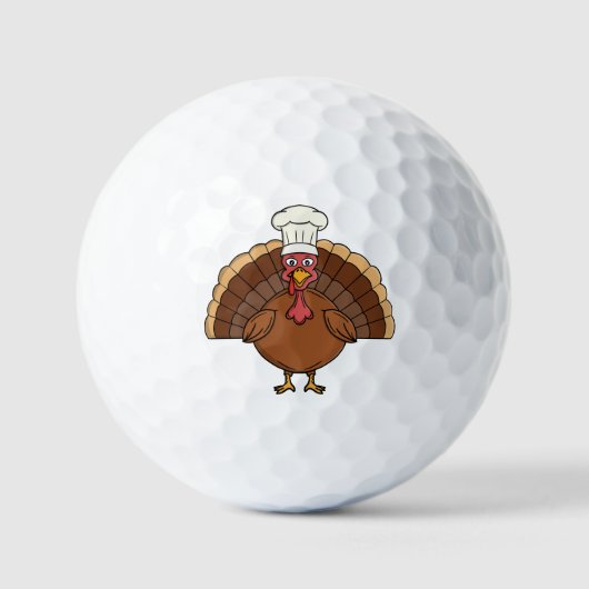 Karteltekalkoen Cartoon Thanksgiving Golfballen (Voorkant)