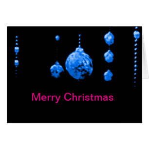 Karten Merry Christmas Dansende Ballen Blauw MUSEU