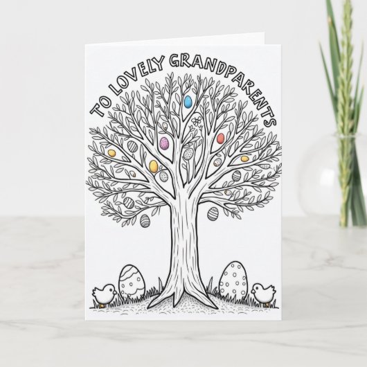 Karten voor grootouders lente boom kaart (Voorkant)