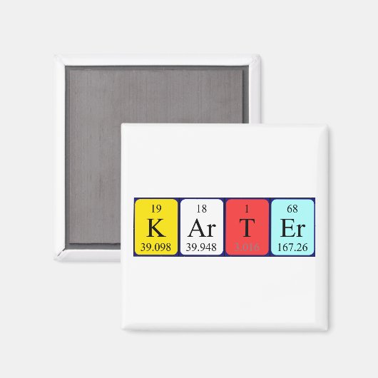 Karter periodieke table name magnet (Voorkant / Achterkant)