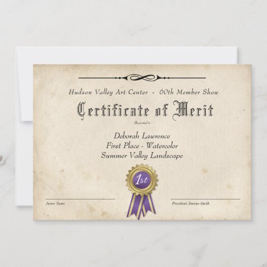 KARTGUNNINGCERTIFICAAT VOOR SHOWS (Voorkant)