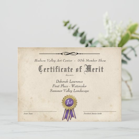 KARTGUNNINGCERTIFICAAT VOOR SHOWS (Staand voorkant)